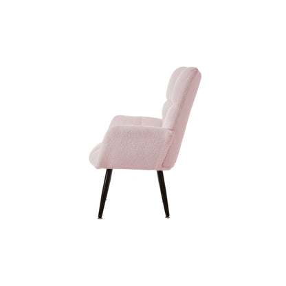 Modern Single Sofa Armchair with High Backrest Comfy Reading Chair for Small Spaces/Living Room/Bedroom/Apartment (COLOR:PINK)