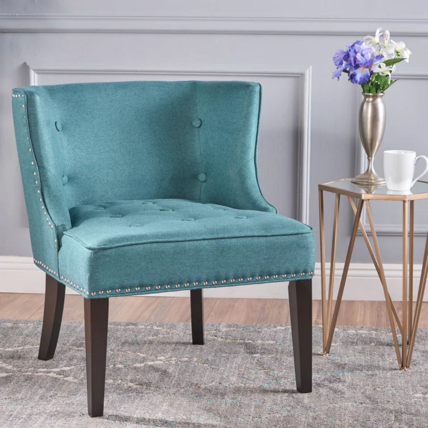 Fabric Occaisional Chair, Dark Teal