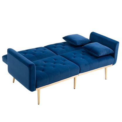 Velvet Sofa, Accent sofa. Loveseat sofa with metal feet