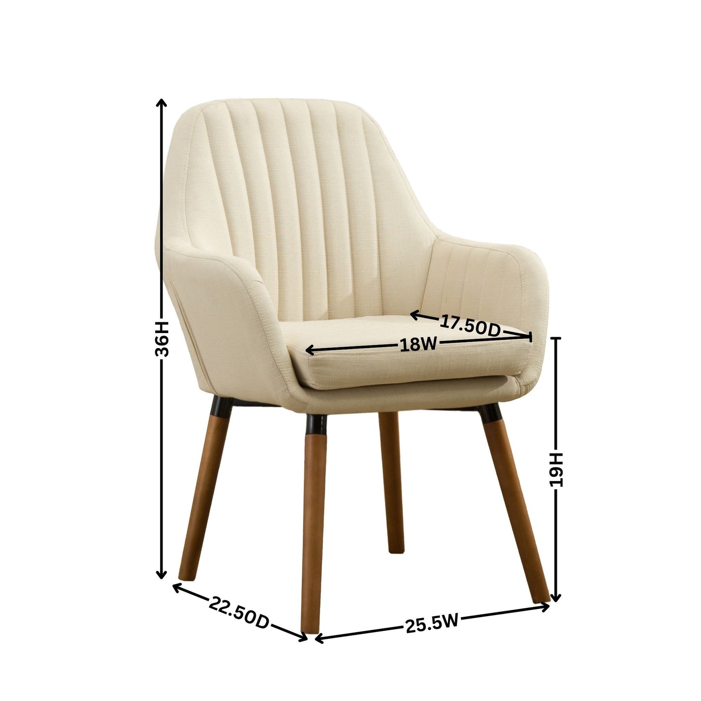 Contemporary Fabric Accent Chair, Tan