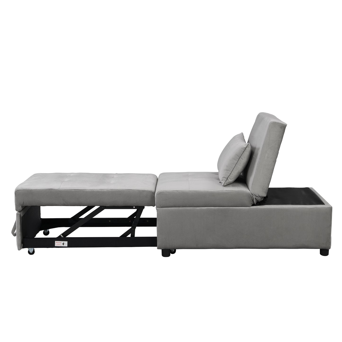 Folding Ottoman Sofa Bed Gray