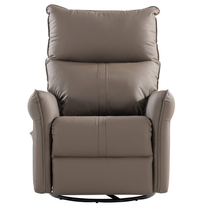 Rocking Recliner Chair,360 Degree Swivel Nursery Rocking Chair,Glider Chair,Modern Small Rocking Swivel Recliner Chair for Bedroom,Living Room Chair Home Theater Seat,Side Pocket(Brown)