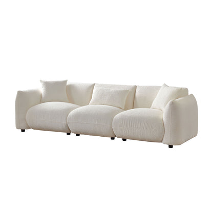 Mid Century Modern Couch 3-Seater Sofa for Livingroom, Beige