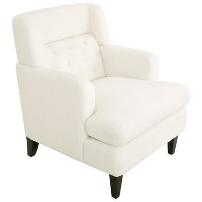 Upholstered Accent Chair Tufted Armchair for Living Room and Bedroom, Beige