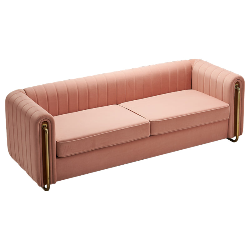 Contemporary Velvet Sofa Couch 84.25''W for Living Room, Pink