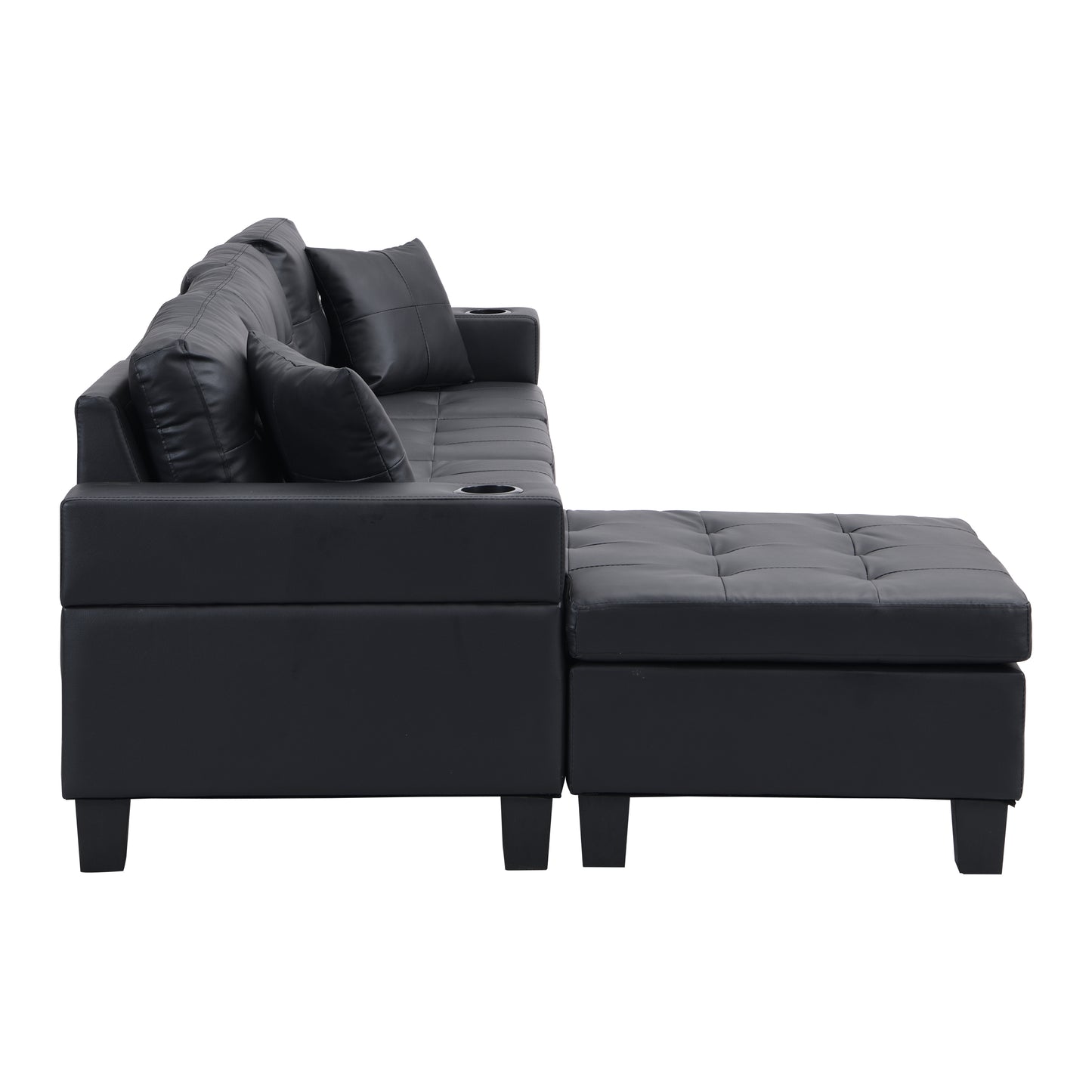 Sectional Sofa Set for Living Room with L Shape Chaise Lounge,cup holder and Left or Right Hand Chaise Modern 4 Seat