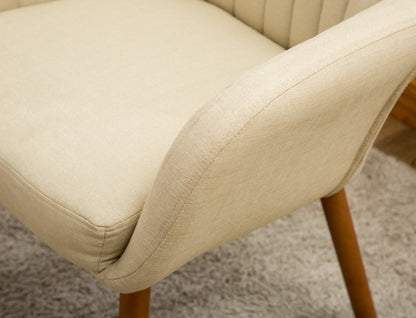 Contemporary Fabric Accent Chair, Tan