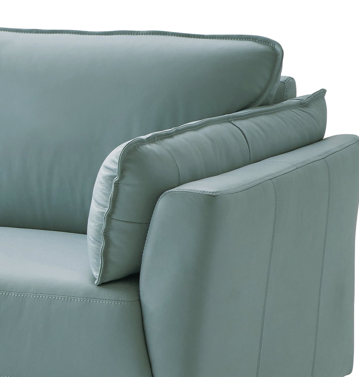 Mesut Chair, Light Blue Top Grain Leather & Black Finish LV02389