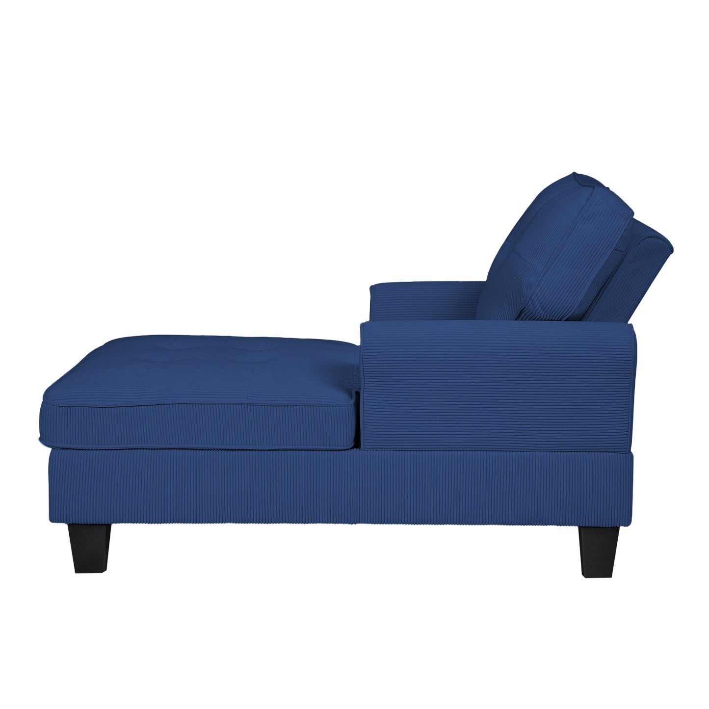 Chaise Lounge Indoor Sleeper Sofa Bed Chair Upholstered Lounge Chair for Bedroom Living Room with Rivets Blue