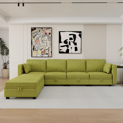 Modular Sectional Sofa U Shaped Modular Couch with Reversible Chaise Modular Sofa Sectional Couch with Storage Seats