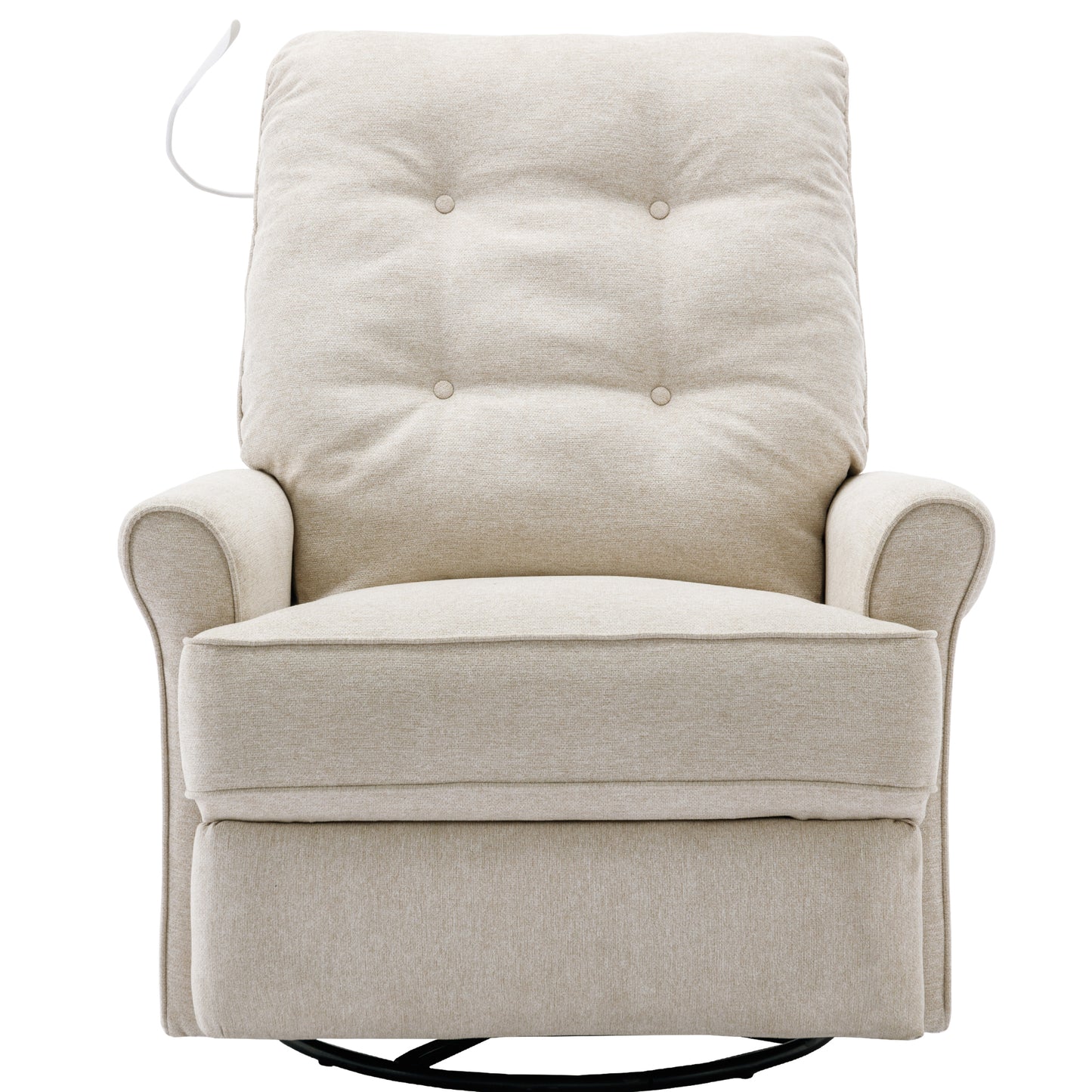 Reclining Chair 270 Degree Swivel Recliner Chairs with USB Port, Side Pocket and Touch Sensitive Lamp for Living Room, Bedroom, Cream