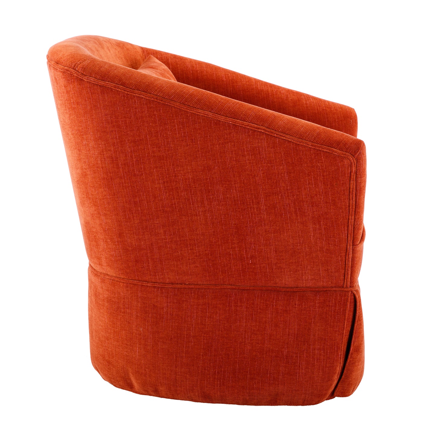 360-degree Swivel Accent Armchair Linen Blend Orange