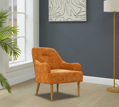 Armchair, Modern Style Accent Chair with Wood Legs, Comfy Design for Living Room, Bedroom, Office, Orange