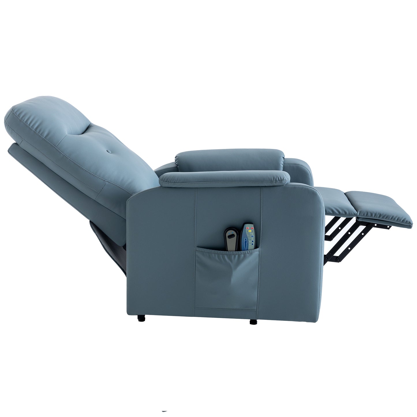 Massage Recliner Chair Electric Power Lift Chairs with Side Pocket, Adjustable Massage and Heating Function for Adults and Seniors, Squirrel grey