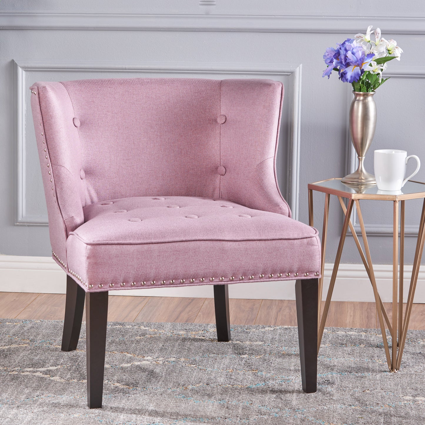 Fabric Occaisional Chair, Lavender Purple