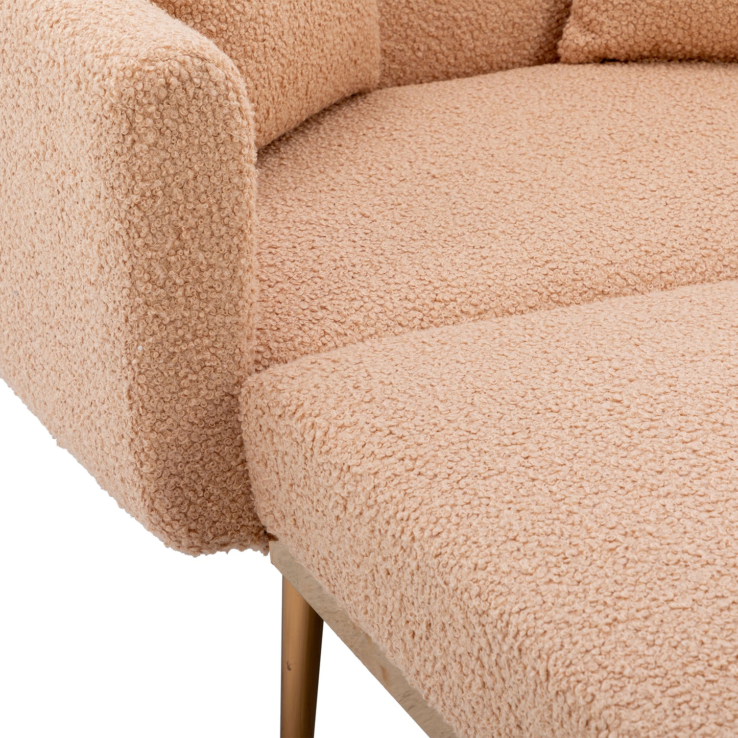 Fashionable and classic style chaise lounge chair / accent chair for Living Room, bedroom (Camel Teddy )