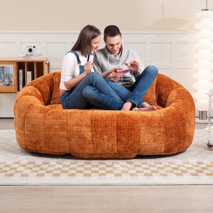 Bean Bag sofa Lazy Sofa Durable Comfort Lounger High Back Bean Bag Chair Couch for Adults and Kids, Indoor & Outdoor, Accent Floor Soft Lounge Chair (Orange chenille)