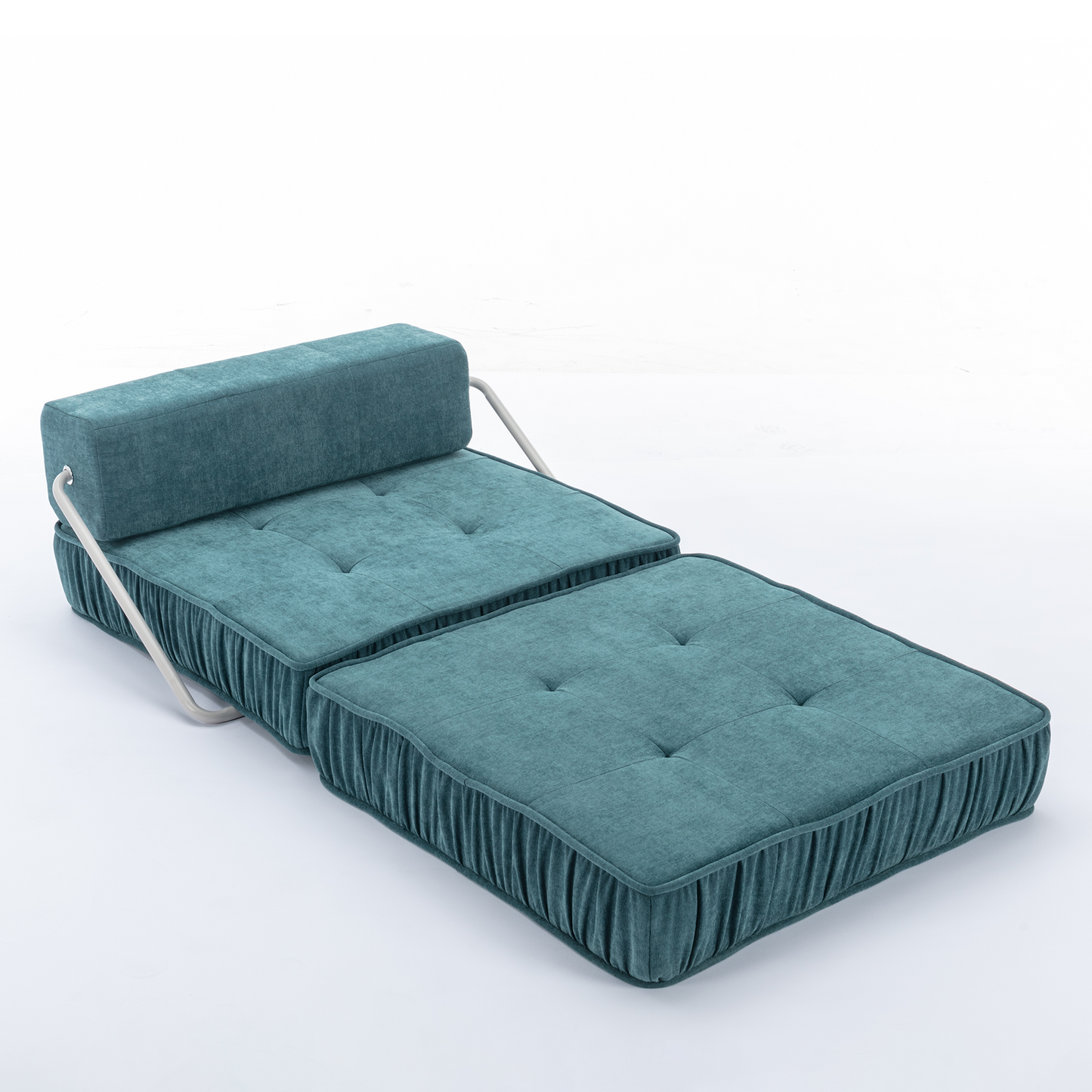 Folding Sofa Bed, Futon Sleeper Chair, Convertible Chair Floor Couch & Sleeping Mattress for Living Room, Guest Room, Home Office, Apartment, Small space, Bed, Removable Back Cushion, Green, 1 Seat