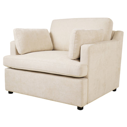 Oversized Accent Chair - Comfortable Armrest Cushions, Versatile Neutral Style, Elegant Design, Durable Frame