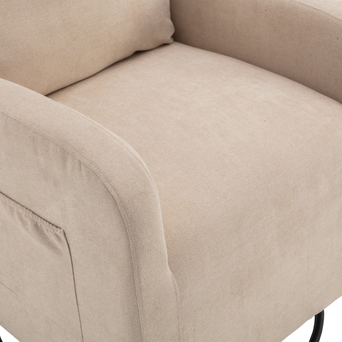 Upholstered Swivel Glider.Rocking Chair for Nursery in Beige.Modern Style One Left Bag