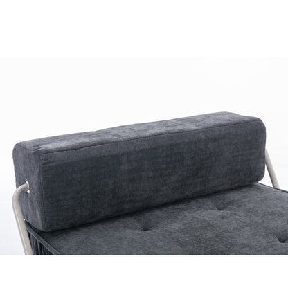 Folding Sofa Bed, Futon Sleeper Chair, Convertible Chair Floor Couch & Sleeping Mattress for Living Room, Guest Room, Home Office, Apartment, Small space, Bed, Removable Back Cushion, Grey, 1 Seat