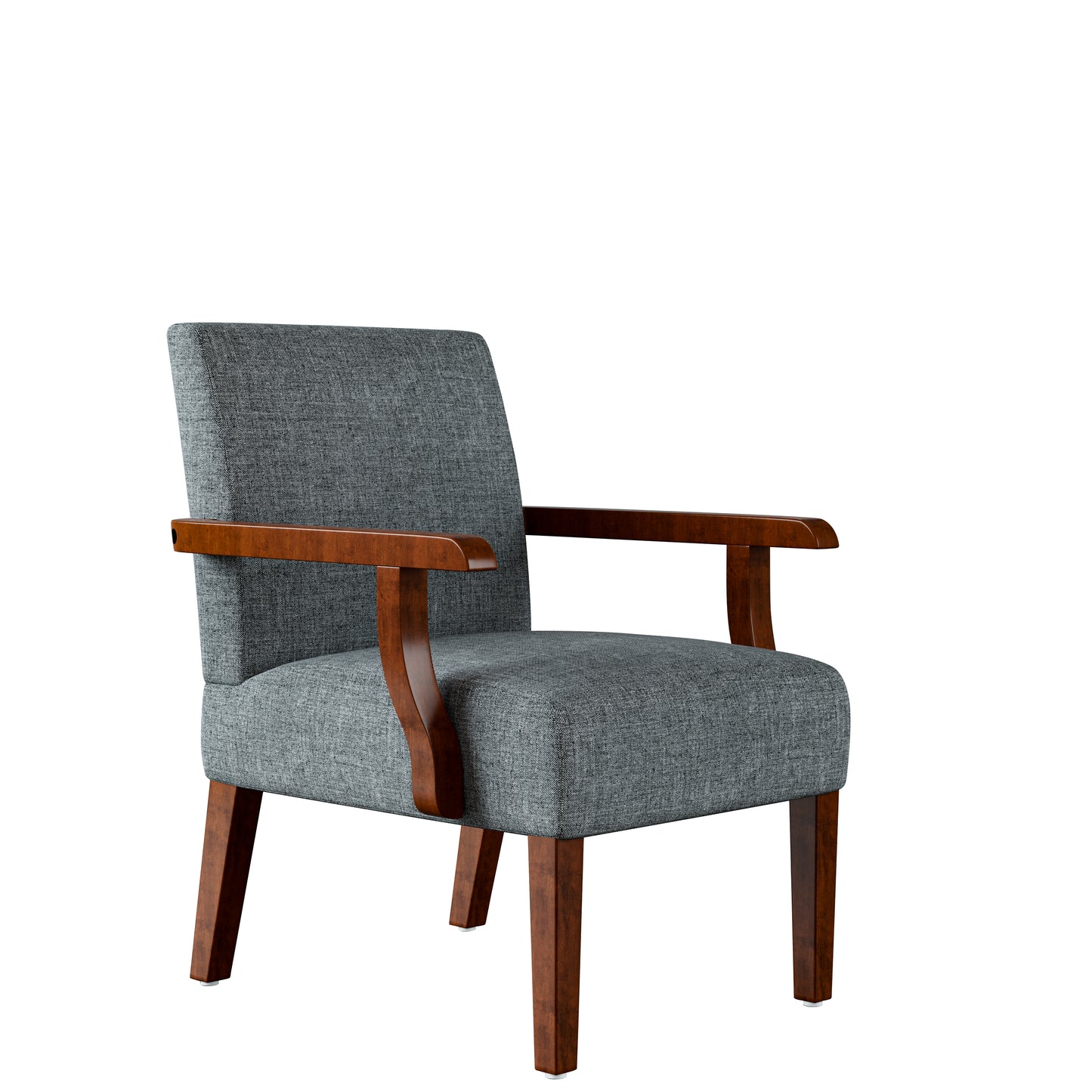 Fabric Accent Arm Chair Set of 2 with Round Wood Table