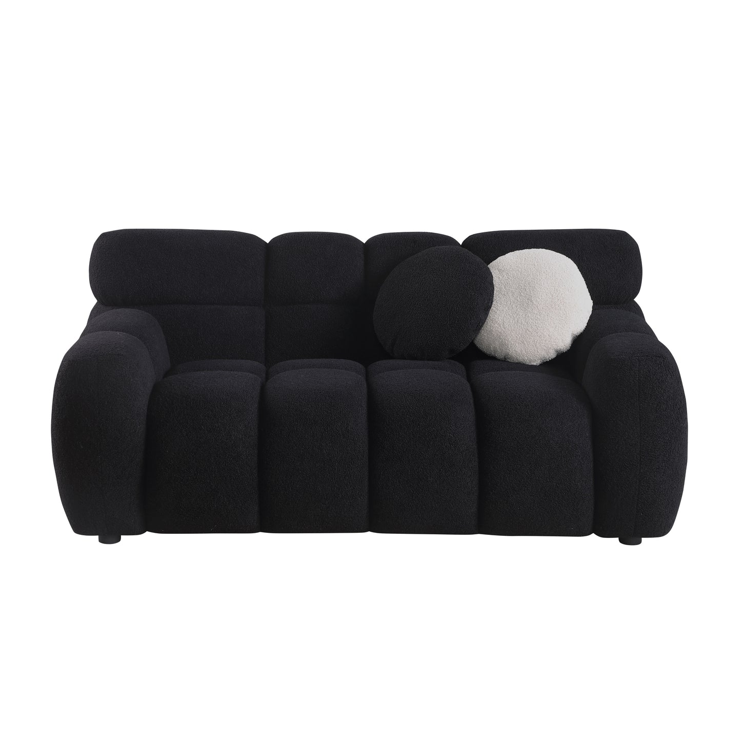 64.96 length,35.83" deepth,human body structure for USA people, marshmallow sofa,boucle sofa,2 seater, BEIGE BOUCLE