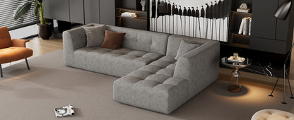 110.2*72.8" Modular Modular Combination Living Room Sofa Set, Modern Minimalist Sofa, Living Room Upholstered Sofa Bed, Bedroom, 2pcs Computer Free Combination, L-Shaped,Light Grey