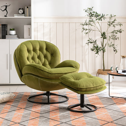 Accent chair TV Chair Living room Chair with Ottoman-FRUIT GREEN