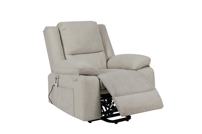 Electric Power Recliner Chair With Massage For Elderly,Remote Control Multi-function Lifting, Timing, Cushion Heating Chair With Side Pocket Beige