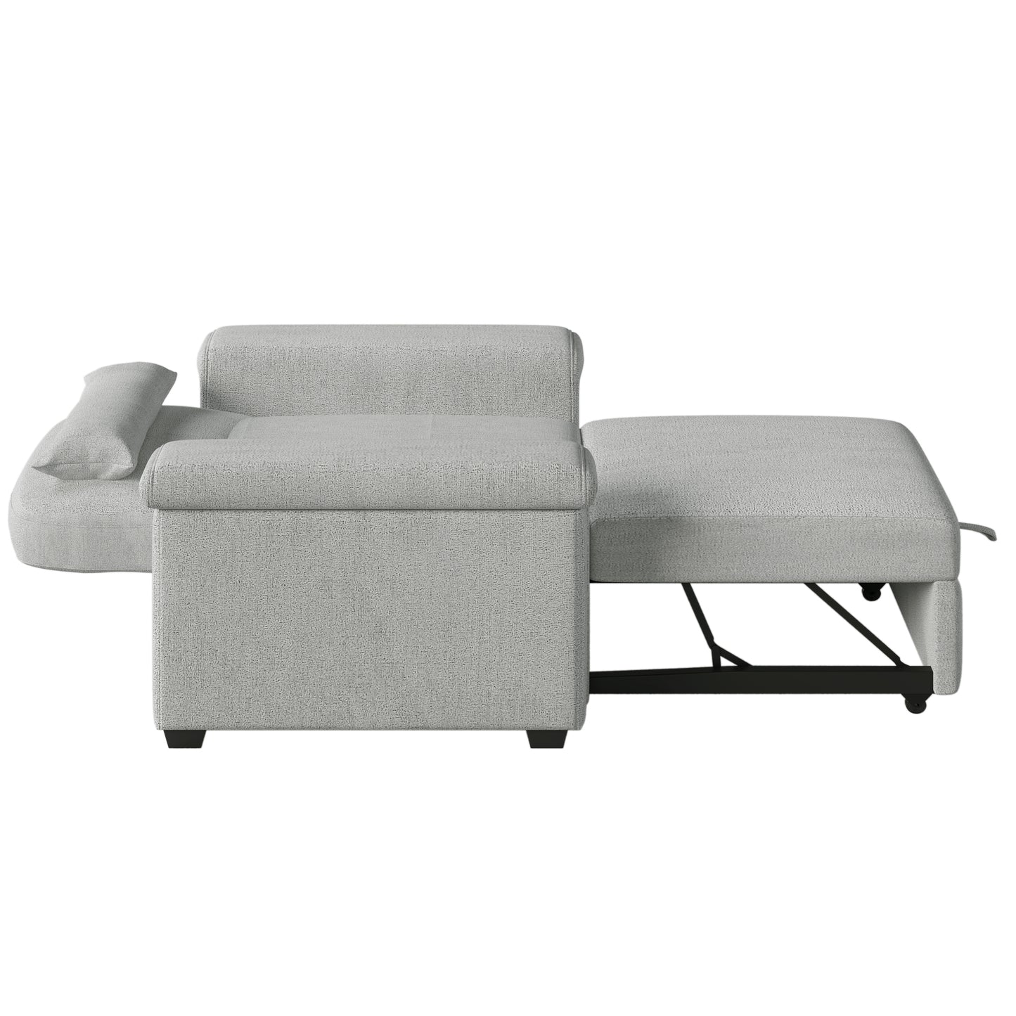 3 in 1 Convertible Sleeper Chair Sofa Bed Pull Out Couch Adjustable Chair with Pillow, Adjust Backrest into a Sofa, Lounger Chair, Single Bed or Living Room or Apartment, Gray