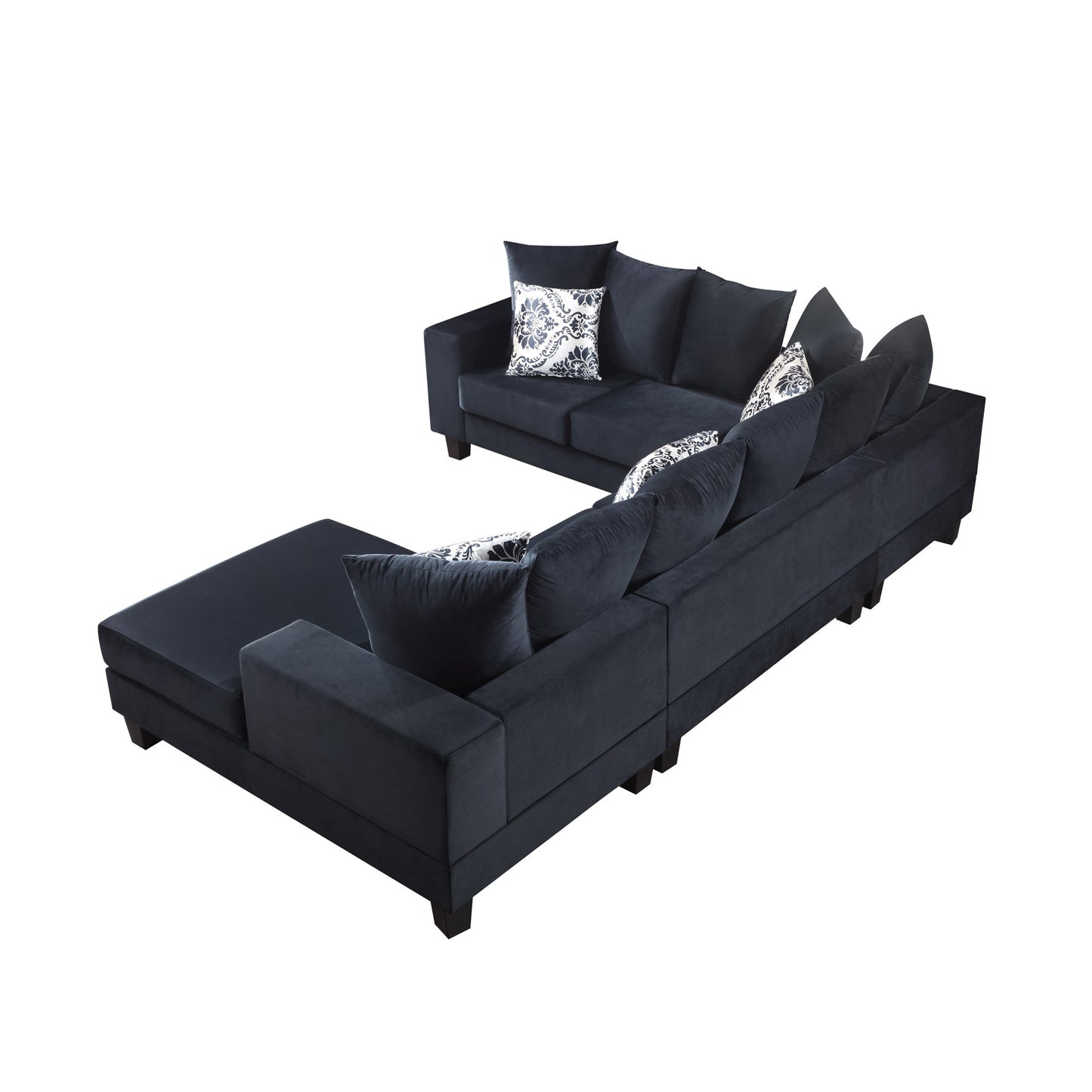 110*85" Modern U Shape Sectional Sofa, Velvet Corner Couch with Lots of Pillows Included,Elegant and functional indoor furniture for Living Room, Apartment, Office,2 Colors