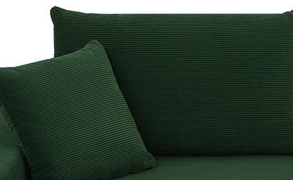 Sectional corduroy Couch Covers 2 pcs L Shape Sectional Sofa Couches for Living Room, Bedroom, Salon for Left Chaise,Drak Green.