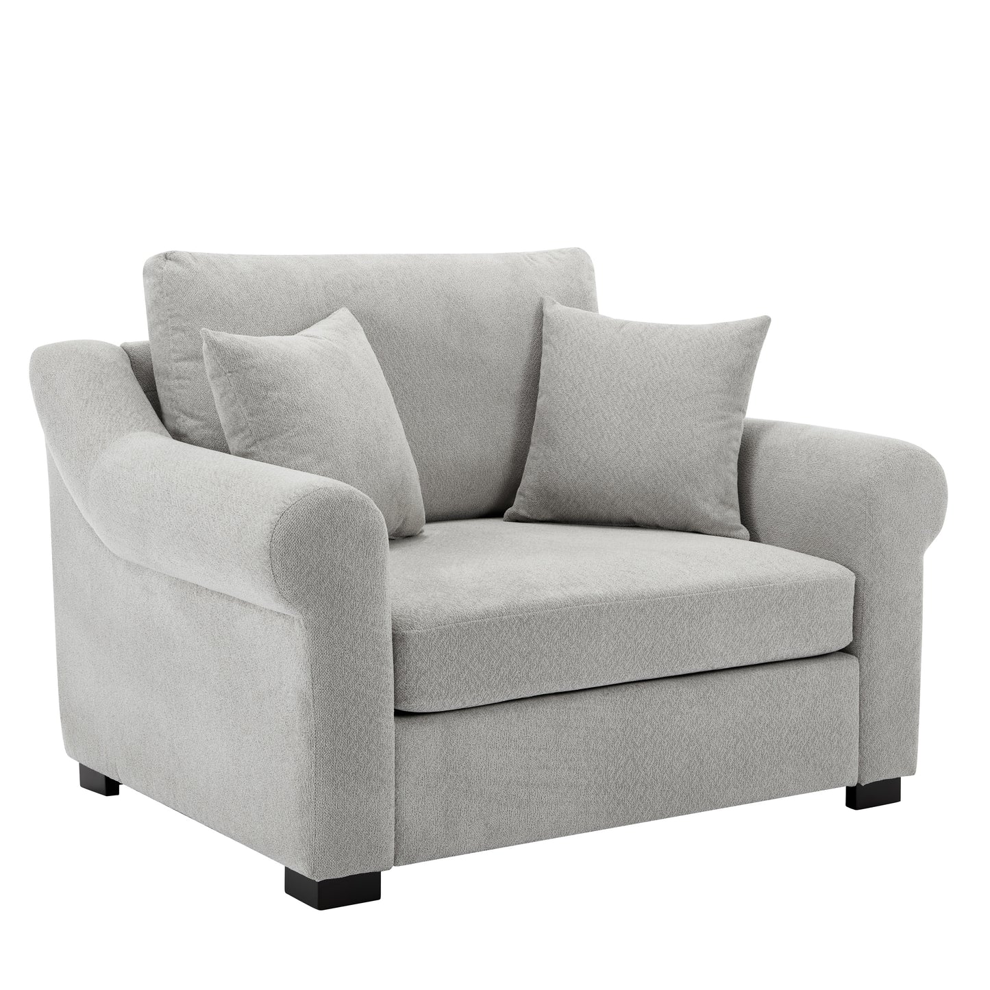 Modern Chenille Oversized Armchair, Accent Chair, Single Sofa for Bedroom, Living Room,44.5" Wide, Light Grey