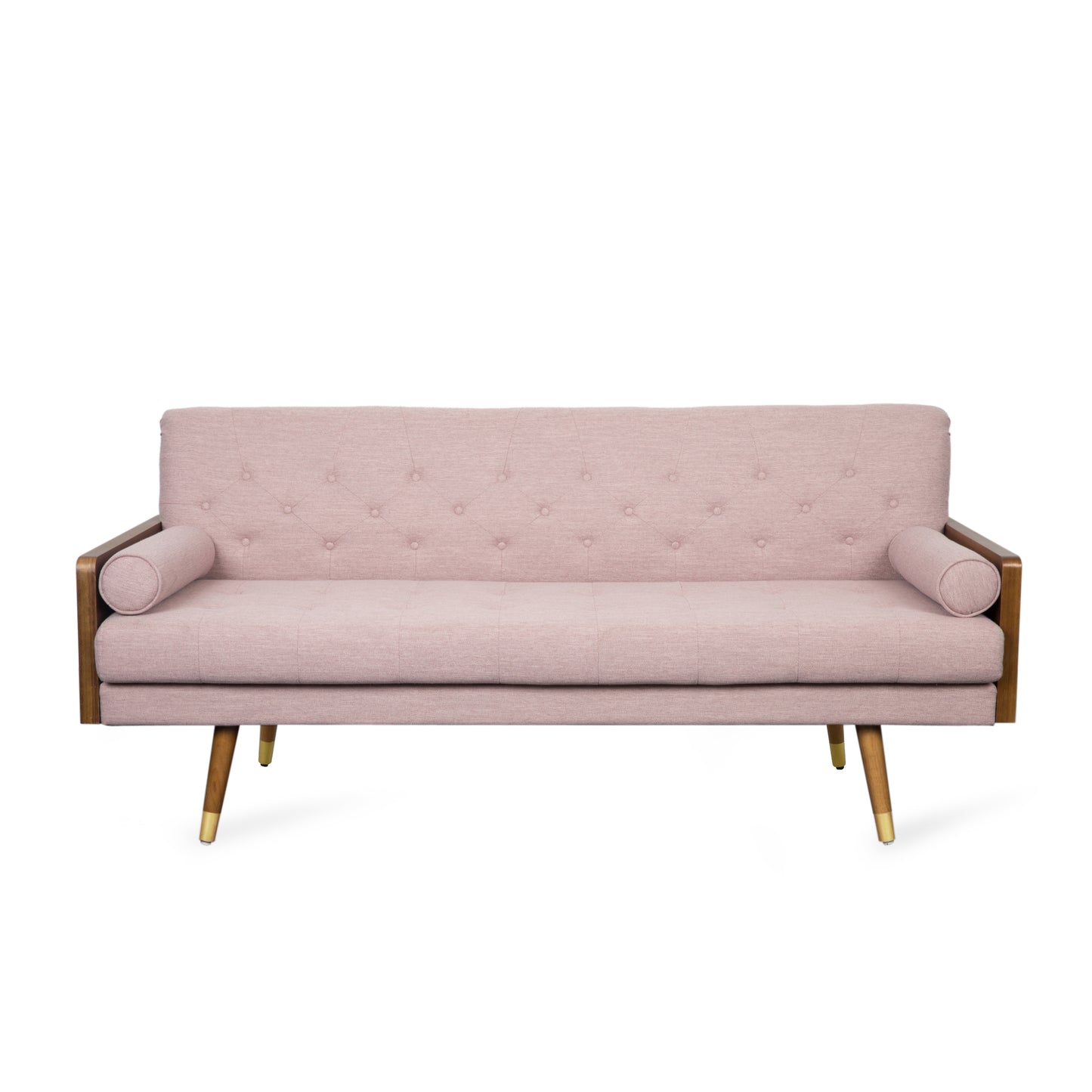 Mid-Century Modern Tufted Fabric Sofa