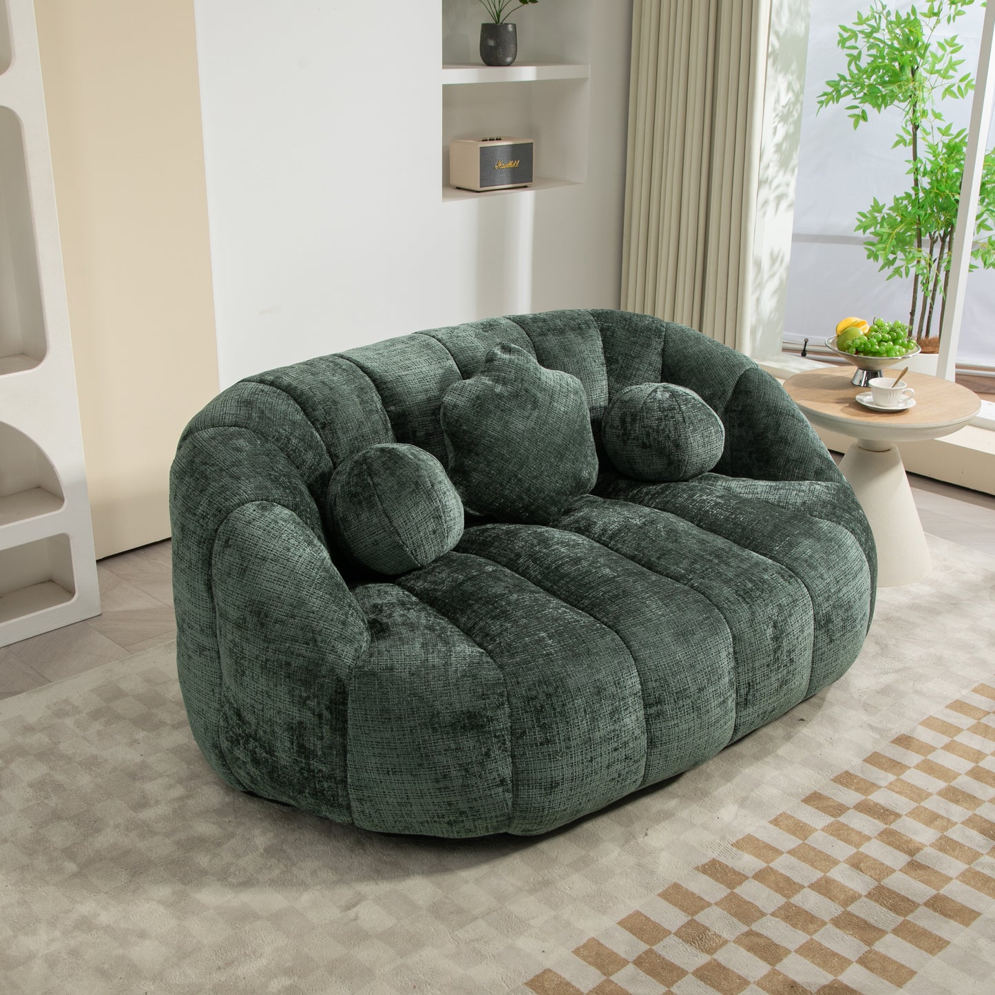 Bean Bag sofa Lazy Sofa Durable Comfort Lounger High Back Bean Bag Chair Couch for Adults and Kids, Indoor & Outdoor, Accent Floor Soft Lounge Chair (Emerald chenille)