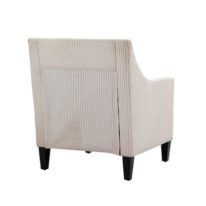 Modern Accent Chair,Upholstered Armchair with Scooped Arms for Bedroom,Apartment,Studio,Office,Waiting Room(Beige Corduroy)