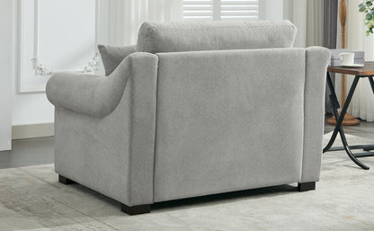 Modern Chenille Oversized Armchair, Accent Chair, Single Sofa for Bedroom, Living Room,44.5" Wide, Light Grey