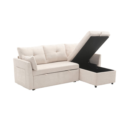 Modular L-shaped sofa, modular long sofa with reversible chaise lounge, Sofa bed, Sleeper sofa, modular sofa combination with storage seats.