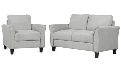 Living Room Furniture Armrest Single Sofa  and Loveseat Sofa (Light Gray)