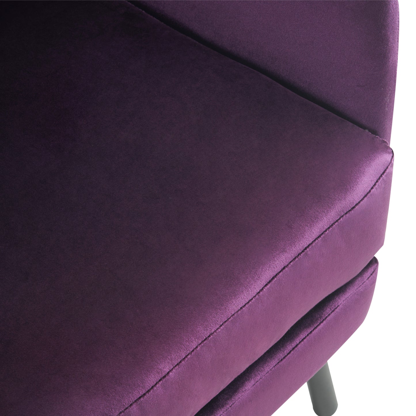 Velvet Accent Chair, Modern Living Room Armchair Comfy Upholstered Single Sofa Chair for Bedroom Dorms Reading Reception Room with Metal Legs & Pillow, Purple