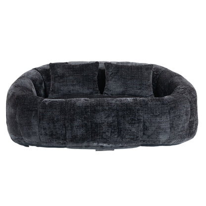 Bean Bag sofa Lazy Sofa Durable Comfort Lounger High Back Bean Bag Chair Couch for Adults and Kids, Indoor & Outdoor, Accent Floor Soft Lounge Chair (Black chenille)