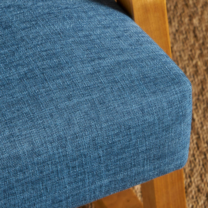 Blue Fabric Upholstered Rocking Chair