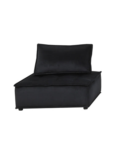 120" Black Velvet 5 Pc Sofa and Loveseat