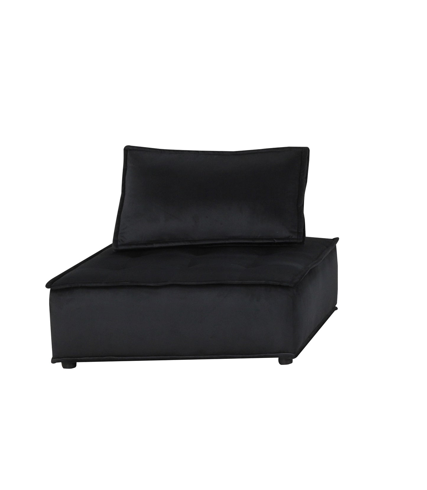 120" Black Velvet 4 Pc Modular Sofa