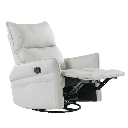 Rocking Recliner Chair,360 Degree Swivel Nursery Rocking Chair,Glider Chair,Modern Small Rocking Swivel Recliner Chair for Bedroom,Living Room Chair Home Theater Seat,Side Pocket(Light Gray)