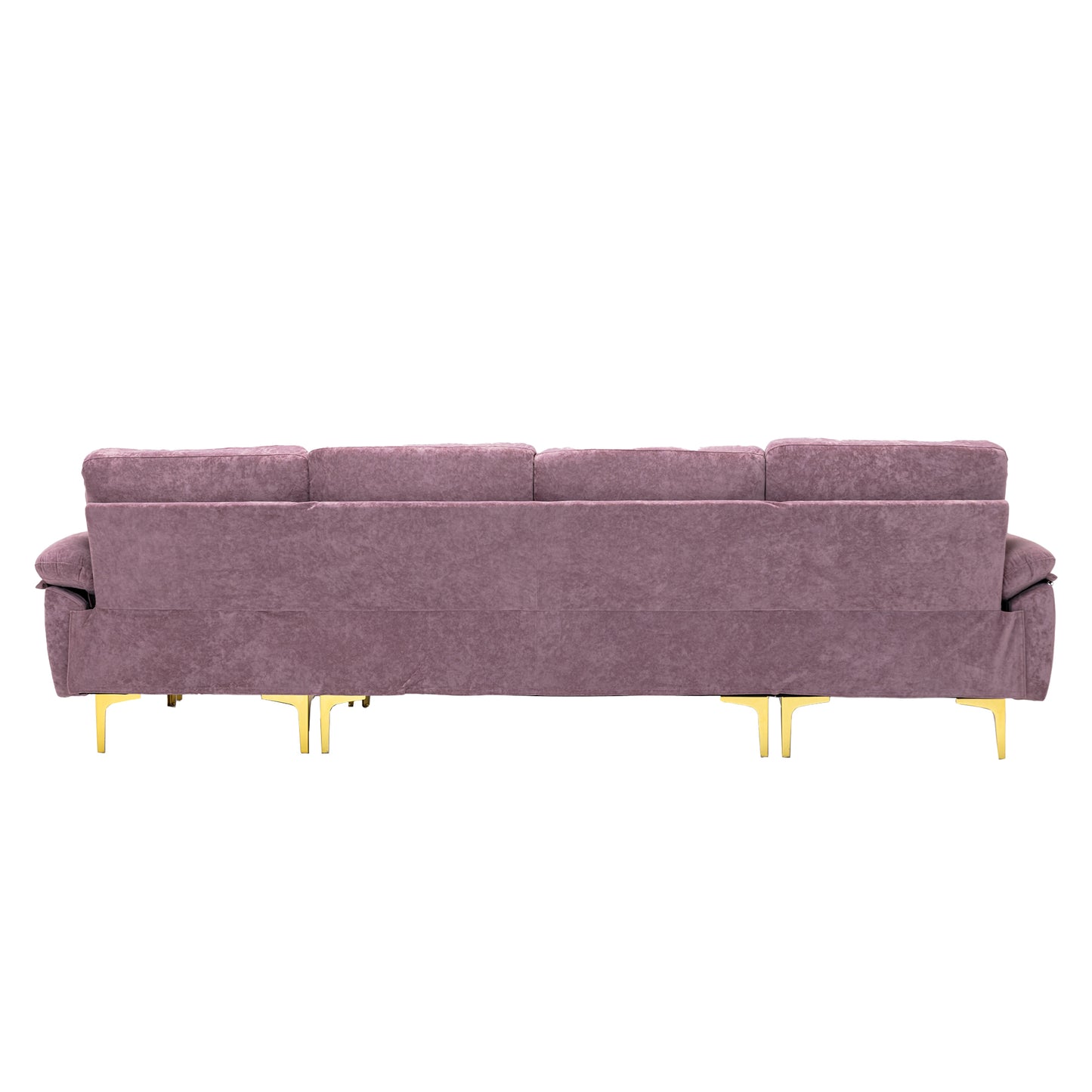 U-shape sectional sofa with Ottoman, Reversible Sofa Couch for Living Room,Spacious Furniture,Durable Couch Removable and machine washable cover (Purple Velvet)