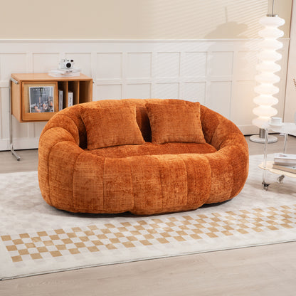 Bean Bag sofa Lazy Sofa Durable Comfort Lounger High Back Bean Bag Chair Couch for Adults and Kids, Indoor & Outdoor, Accent Floor Soft Lounge Chair (Orange chenille)