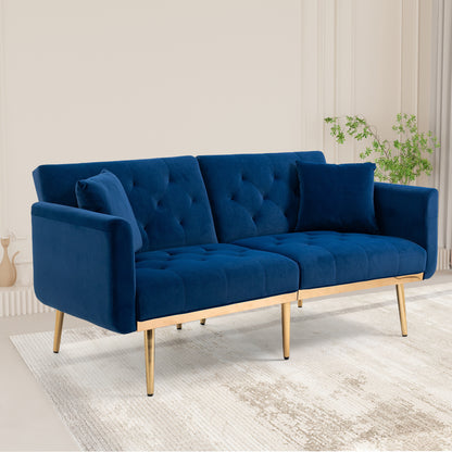 Velvet Sofa, Accent sofa. Loveseat sofa with metal feet