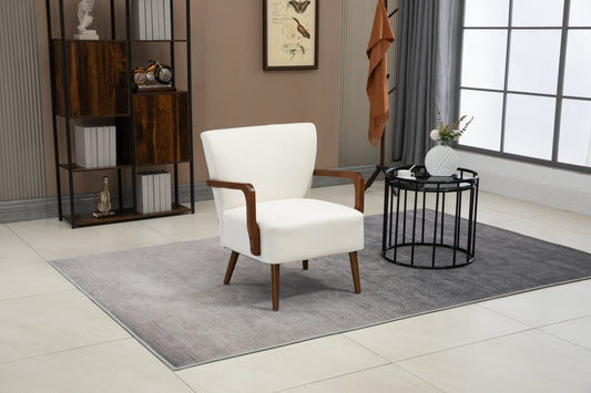 Wood Frame Armchair, Modern Accent Chair Lounge Chair for Living Room